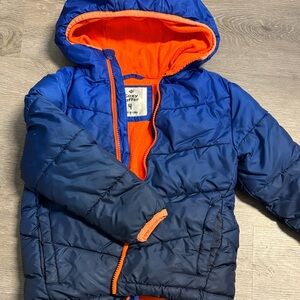 Blue and Orange Puffer Jacket